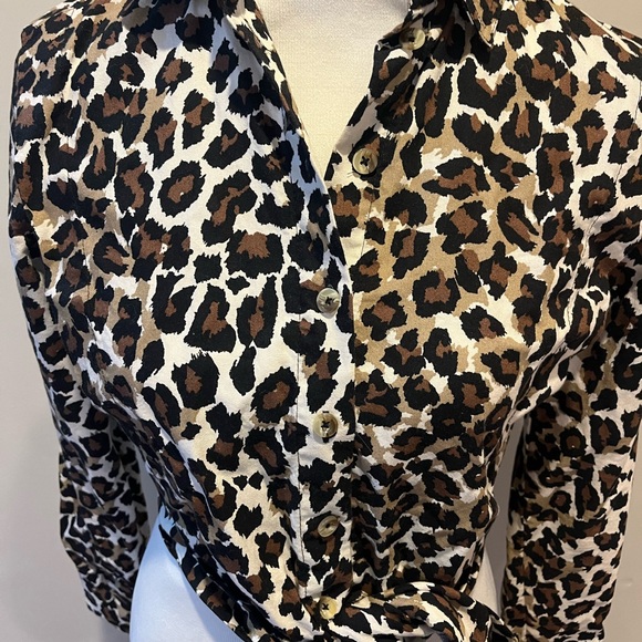 Free People animal print tie waist blouse size xs - Picture 5 of 7